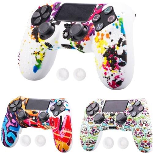 PS4 Controller Dots Decal Silicone Gel Guards sleeve Skin Grips Cover Case Caps For Playstation 4 PS4 Pro Slim Accessories 2019