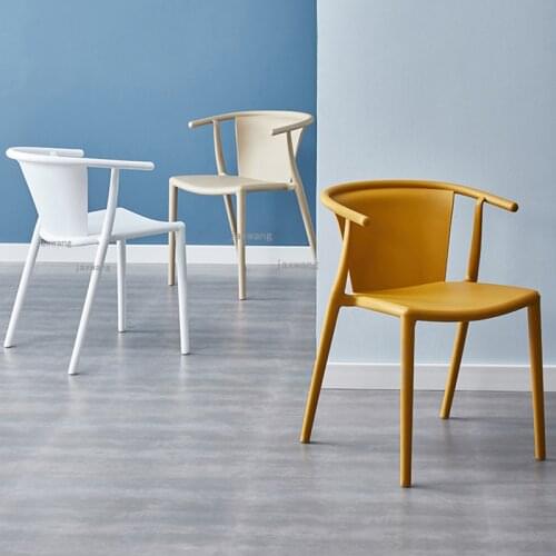 Nordic Lazy Leisure Chair Modern Minimalist Home Dining Room Chairs Living Room Furniture Plastic Backrest Dining Chair