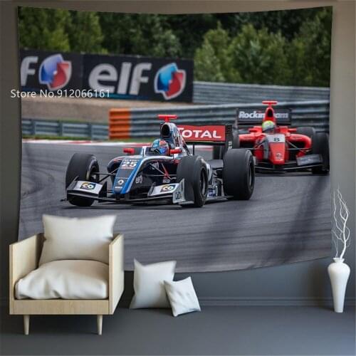 Karting Sports Tapestry 3D Print Racing Car Tapestries Polyester Fabric Wall Hanging Home Dorm Decor Yoga Blanket Wall Carpet