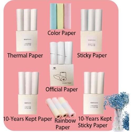 3 Rolls Paperang C1 MAX Wide Format 110mm Thermal Paper Sticker Paper