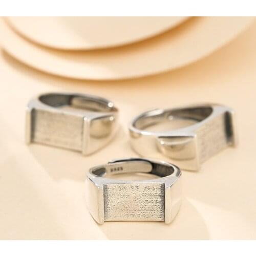 10*14mm 925 STERLING SILVER Semi Mount Bases Blanks base blank Pad men rings ring Setting set diy A5518