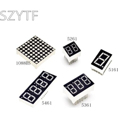 100pcs 0.56inch 7 Segment 1Bit/2Bit/3Bit/4Bit Digital Tube Red Common Cathode LED Digit Display 8 x 8 Led Lattice Bright Red