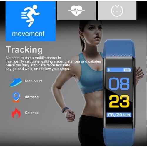 115 Plus Smart Band Waterproof Bluetooth Sports Men Women Watches Monitor Bracelet Fitness Wristwatch Heart Rate Tracker Sleepin