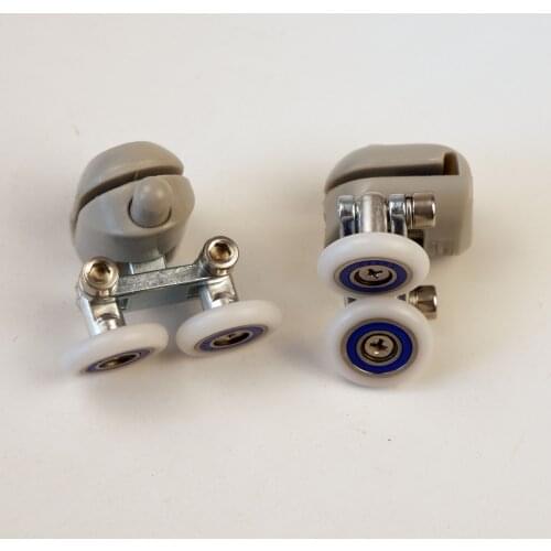 2pcs Nylon upper lower double wheel shower room pulley guide roller shower room swing wheel bathroom moving door accessories