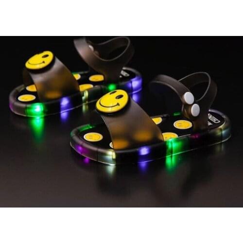 2022 NEW Children LED Garden Shoes Kids Slippers Baby Bathroom Sandals Shoes for Girl Light Luminescence Black Smeil Princess