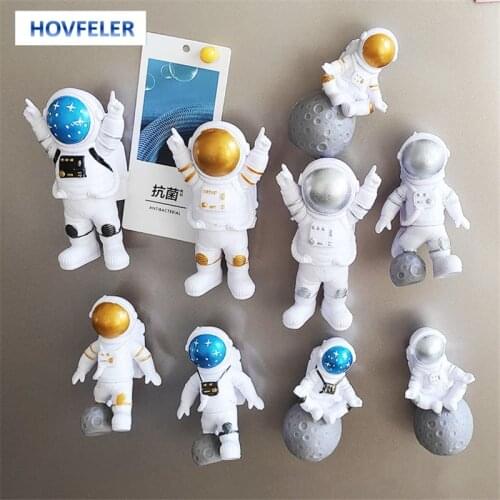 HOVERFELER 3Pcs/Set Planet Astronaut Refrigerator Magnet 3D Creative Fridge Magnet Home Decoration Gife