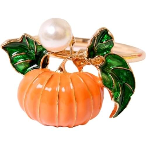 4/6pcs Thanksgiving Napkin Rings Pumpkin Napkin Holders Fall Napkin Buckle for Halloween Holidays Weddings Party Dinner Table D