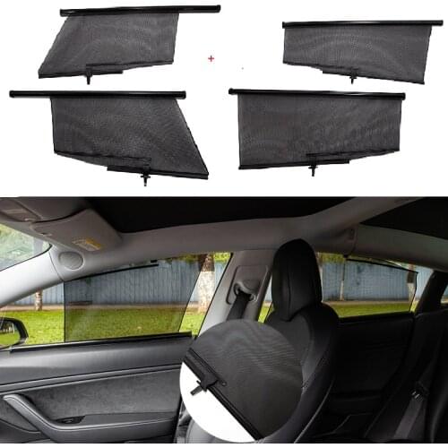 4 PCS NEW For Tesla Model 3 Car Sun Shade Window SunShade Drape Roller For Tesla Model 3 Car Accessories