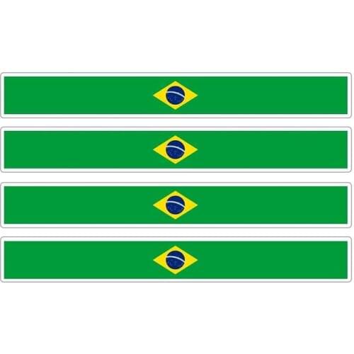 4pcs Patriotic Stickers Flag Stripes Vinyl KK PVC 13cm X 1.7cm Car Window Motorcycle Decoration Tuning Brazil Car Stickers