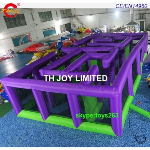 Free air shipping purple inflatable maze puzzle game, big inflatable laser maze sport game, inflatable maze laser tag for sale