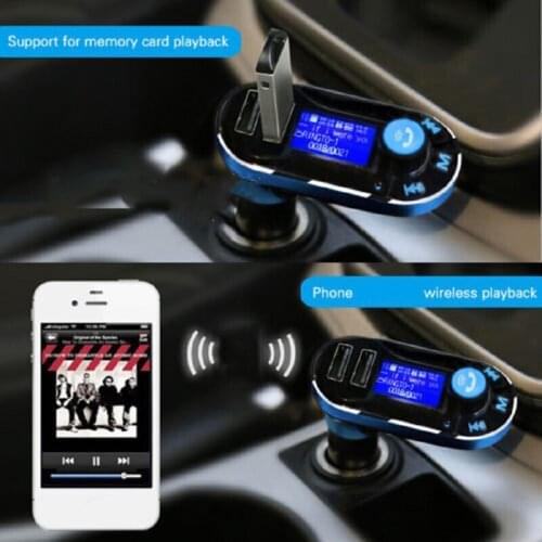 Mayitr Wireless Car AUX Audio Receiver FM Adapter USB Charger FM Transmitter MP3 Player Handsfree Radio Kit Dual USB Charger