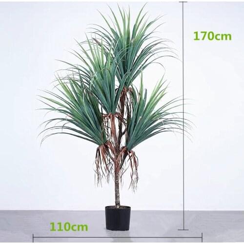 120-170CM Large Artificial Dracaena Green Tropical Fake Plants Indoor Plastic Potted Hotel Office Shop Home Decor Plants