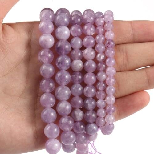 Light Purple Natural Amethysts Agates Beads 6/8/10MM Round Loose Stone Beads For Jewelry Making Diy Bracelets Factory Price 15in