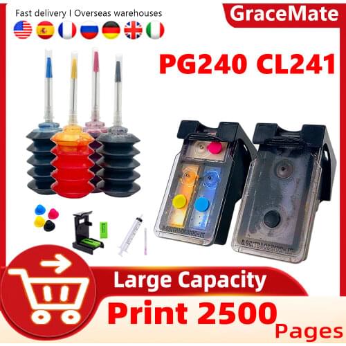 GraceMate pg240 cl241 Ink Cartridge PG240 CL241 Replacement for Canon Pixma Pixma MG3522 MG3122 MG3620 MG3520 MG4220 Printer