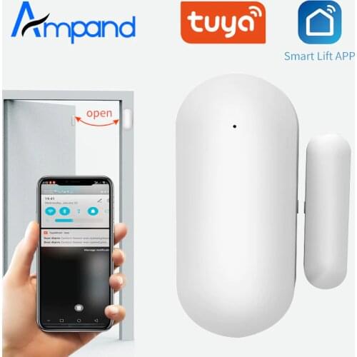 Ampand Tuya Smart Wifi Door Sensor Detector Alarm Smart life APP Notification Alert Window Sensor Work with Alexa Google Home