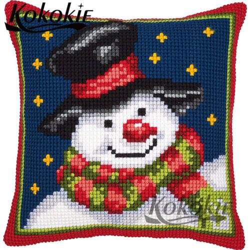 DIY tool for throw pillow case fabric material for handicraft embroider Needlework pillow kits Christmas cross stitch set sales