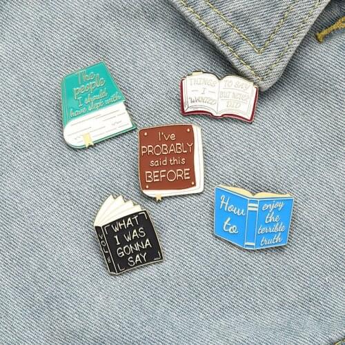 Funny Library Enamel Pins Custom Memes Books Brooches Clothes Pin Introverts Badge for Bag Lapel Jewelry Gift for Friends