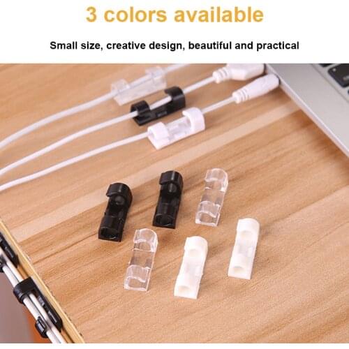 Etmakit 20 PCS Self Adhesive Line Holder Wire Cable Cord Clips Clamp Table Wall Tidy Organizer Tool NK-Shopping
