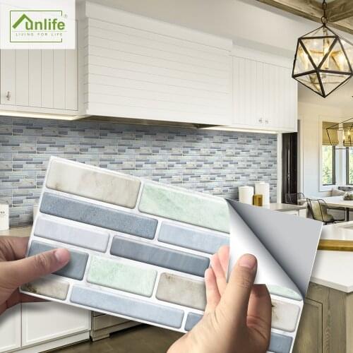 Funlife® 20X10cm Green Marble Wall Sticker Oil Proof Peel & Stick Self-Adhesive Tile Stickers for Floor Bathroom Kitchen Wall