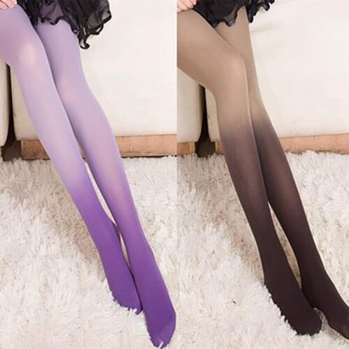 Gradient Women Sexy Thigh High Stockings Temptation Stretch Stocking Over Knee Socks Trendy Velvet Collant thigh high socks