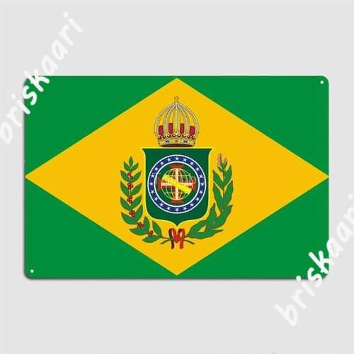 Empire Of Brazil Flag Metal Signs Party Plates Club Classic Tin sign Posters
