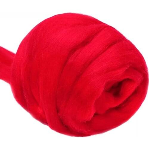 LMDZ 3.53oz Red Wool Roving Yarn, Wool Felting Supplies, 100% Pure Wool, Chunky Yarn, Spinning Wool Roving for Felting DIY