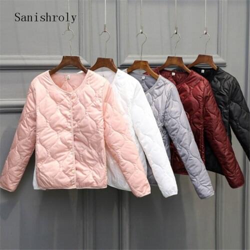 Sanishroly Autumn Winter Women Warm Parka Jackets Down Cotton Coat Female Long Sleeve Outerwear Short Tops Plus Size 4XL SE923