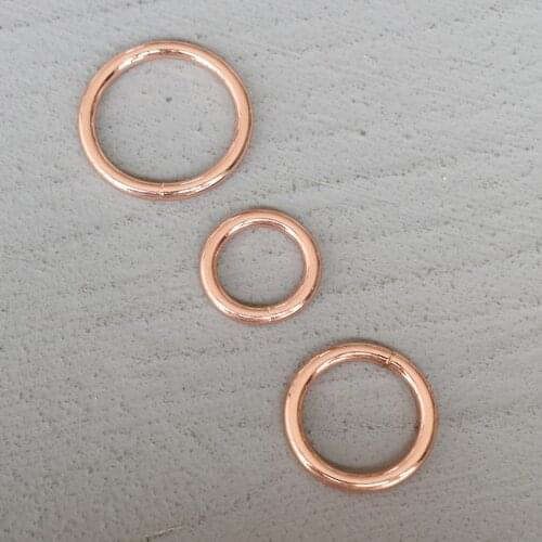 50 Pcs 20/25/30mm Rose Gold O Ring Metal Buckle for Handbag Strap Dog Chain Snap Clasps Purse Bag Handle Connector DIY Leather