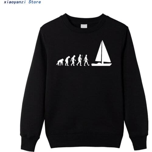 2021 Fashion Evolution Sail Boat Men unisex sweatshirts Style Cotton Sweatshirt hoodies Funny pullovers Mans Clothing
