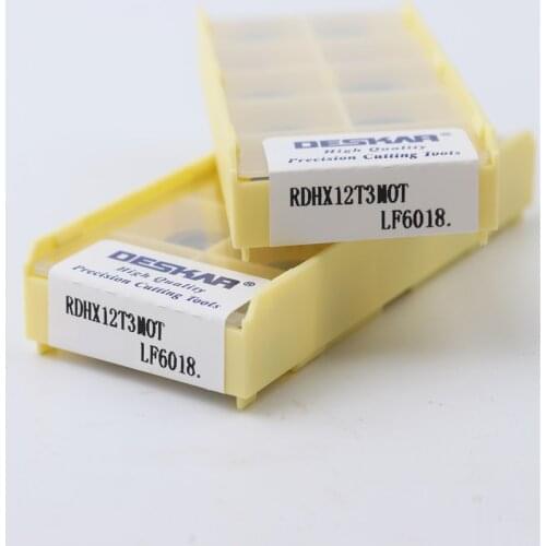 10PCS DESKAR RDHX12T3MOT LF6018 Turning Tools Hard Alloy Insert lathe Cutter CNC Carbide Blade For Stainless Steel