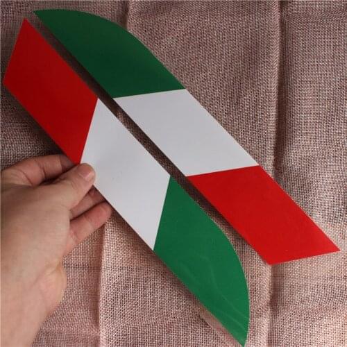 2pcs Italy Color Car National Flag Stickers PVC Rear Decal Styling For Ferrari Abarth Lamborghini Maserati Alfa Romeo Pagani