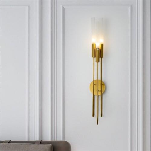 Nordic Strip Three-head Wall Lamp Living Room Hotel Corridor Aisle Bedroom Bathroom Mirror Front Kitchen Dining Room Wall Light
