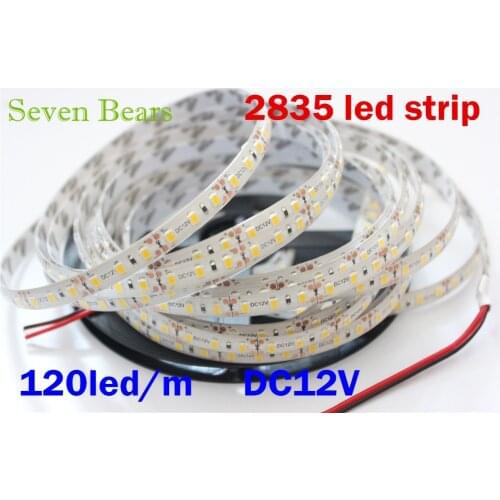Not waterproof SMD 2835 120Led/m 5M 600 Led Striplight DC 12V Flexible LED Strips, light color White/Warm white/Blue/Red/Green