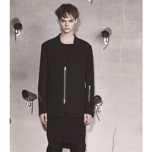 Hot 2020 Summer Mens New Fashion Personalized Large size customizatio Slim-fit zipper simple suit