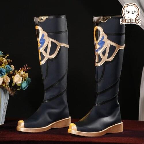 Stock Amine Genshin Impact Cosplay Albedo Shoes Game Character Play Shoes Size 36-39