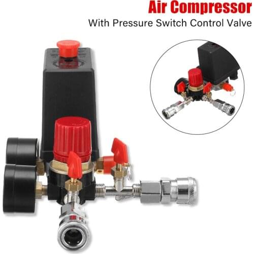 120psi Air Compressor Pressure Valve Switch Manifold Relief Regulator Gauges Lighting Accessories Switches