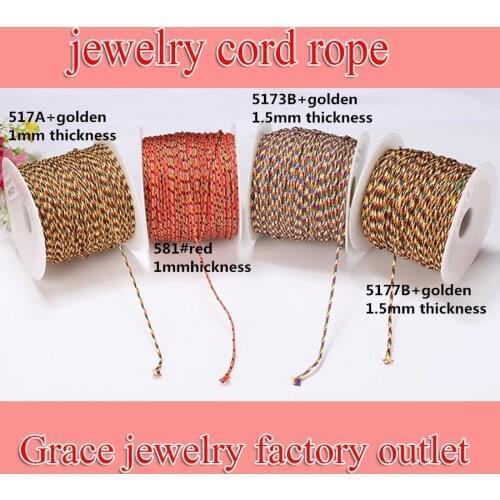 10m/lot 1mm/1.5mm Colorful Polyester Chinese Thread String Braided Cords Rope For Diy Bracelets Necklace Jewelry Making Wire