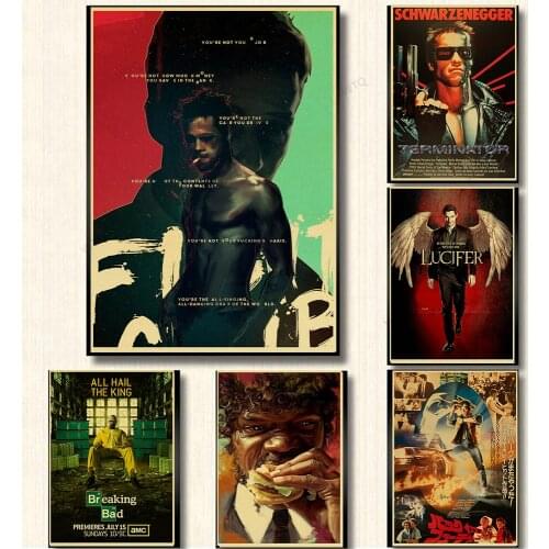 WTQ Classic Movie Fight Club/The Shawshank Redemption Poster Retro Poster Canvas Painting Wall Art Picture Room Decor Home Decor