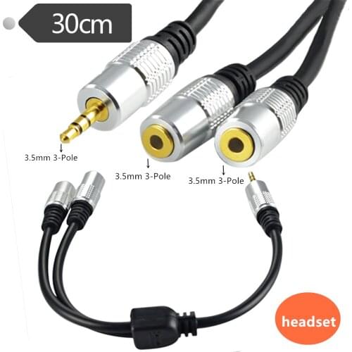 ERE Headphone Splitter, 3.5mm Audio Splitter TRS 3-Pole Splitter Cable for Headphones Earphones Speakers