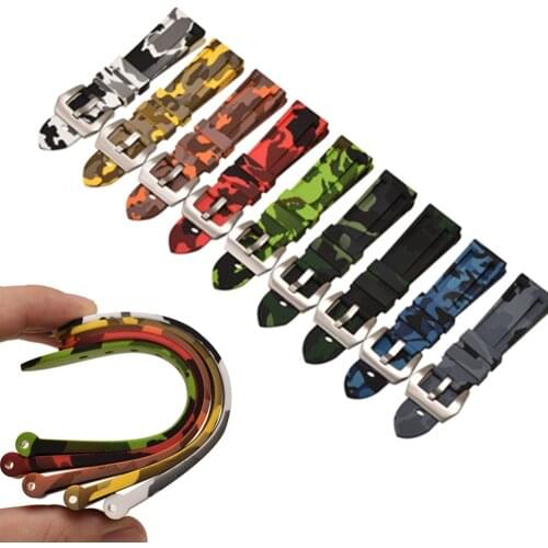 Sports Style Rubber Strap 20MM 22MM 24MM26MM Strap For Pam Watch band Dustproof Waterproof Watchbands For Pam Watch Strap