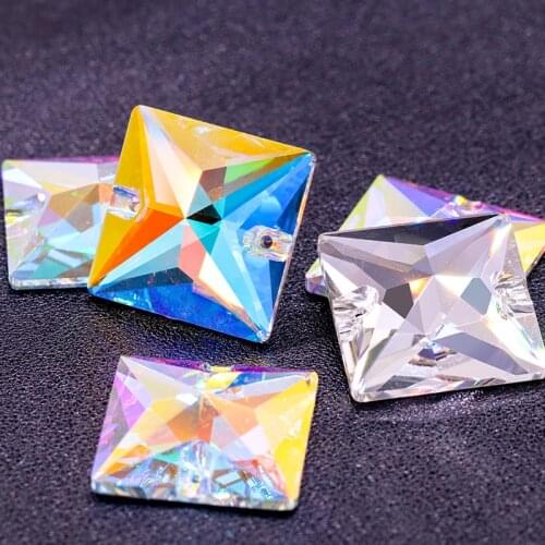 New Arrival Glass Sew On Stones DIY Accessories AB Color Sew On Rhinestones Crystal Strass Flatback Dress Clothes Decoration