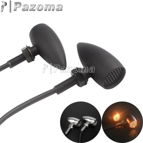 Motorcycle Mesh Grille Blinkers LED Turn Signals For Harley Honda Yamaha Suzuki Cafe Racer Custom Amber Light Turn Indicators