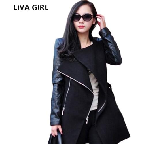 Trench Coat 2017 Spring Autumn Korean Slim Double-Breasted Coat Pure color Female Retro Casual Coat Plus Size 4xl women top