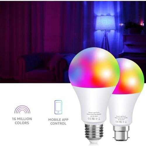 Smart Wifi LED Bulb Compatible With Alexa Echo And Google Home E27/E14/B22 Light Bulb Indoor Lighting Neon Changing Night Lamp