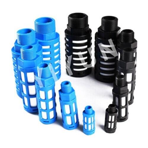 Pneumatic plastic muffler air rapid exhaust filter1/8" 1/4" 3/8" 1/2" black, blue and white