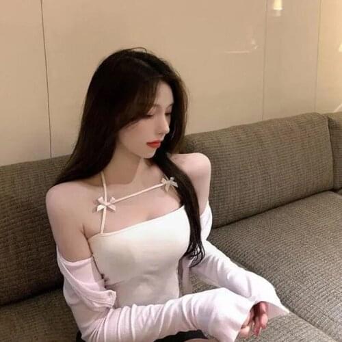 Women Sexy Halter Backless Camisole Crop Top Sweet Bow Bandeau Basic Underwear