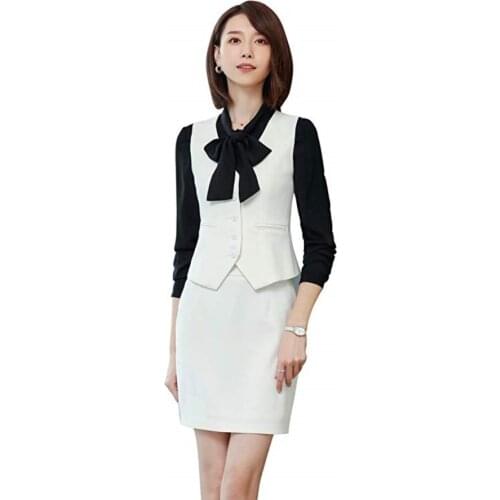 Fall 2019 Womens Waistcoat Vest Ladies V-Neck Slim Fit Suit Vest Coats Business Button Down Black White Red Vest Waistcoat