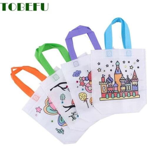 TOBEFU 10Pcs Antistress Puzzles Educational Toy for Children DIY Eco-Friendly Graffiti Bag Kindergarten Hand Painting Materials
