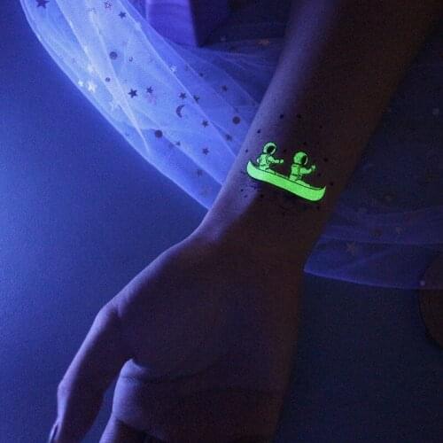 10 Pieces New Waterproof Space Luminous Tattoo Stickers Cosmos Children Tattoo Stickers Fashion Glowing Tattoo Stickers