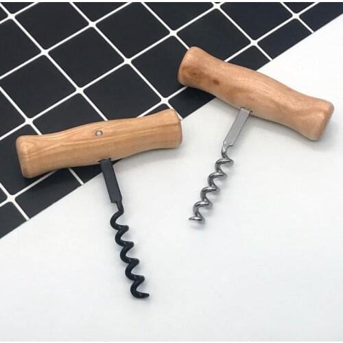100pcs Multifunctional Wine Bottle Opener Outdoor Wood Corkscrew Wine Bottle Opener Kitchen Tool SN3021